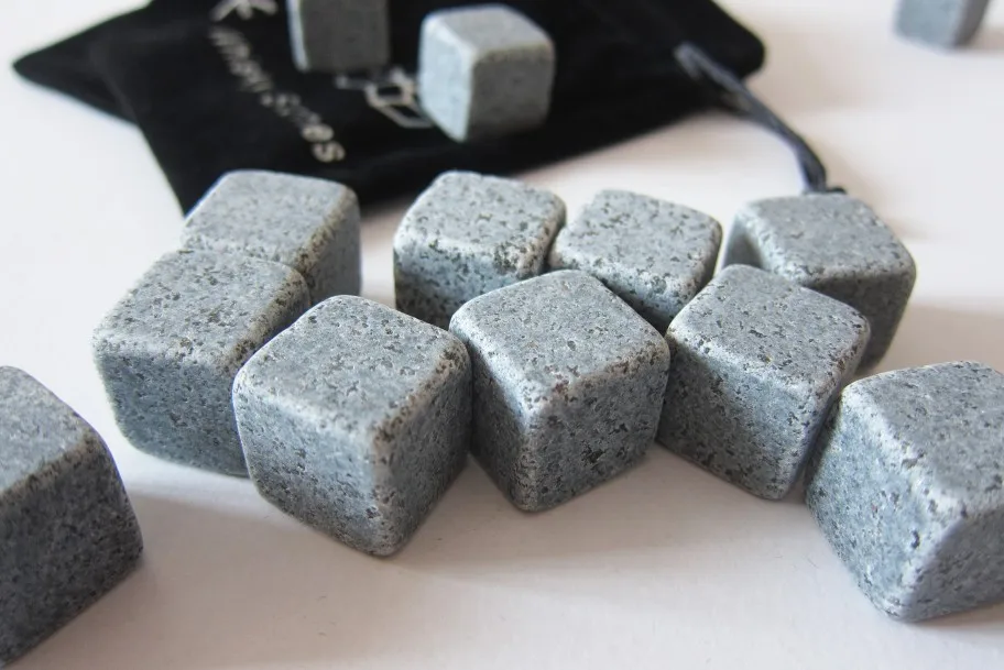 Камни для виски 6 шт./компл. + бархатный мешок темно серый охлаждающие кубики льда