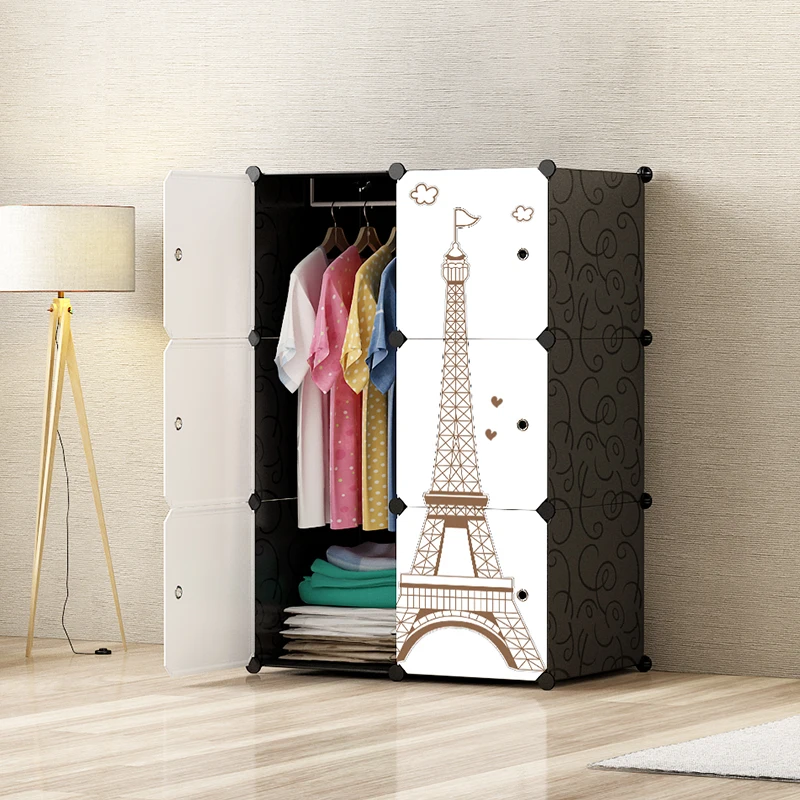 

DIY Bedroom Wardrobe Storage Simple Furniture Assembly Rack Multi-grid Wardrobe Thickening Fold Portable Storage Cabinet