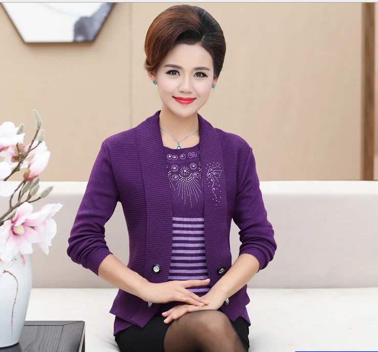 2017 осенне-зимний свитер женский джемпер одежда для мамы женщин среднего возраста