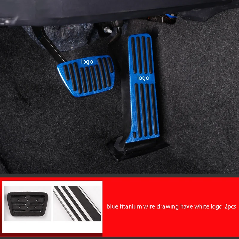 blue 2pcs Тормозной дроссель педаль Специальный удар- тормозной дроссель противоскольжения педали декоративные аксессуары для автомобиля для Toyota Avalon - Цвет: blue 2pcs