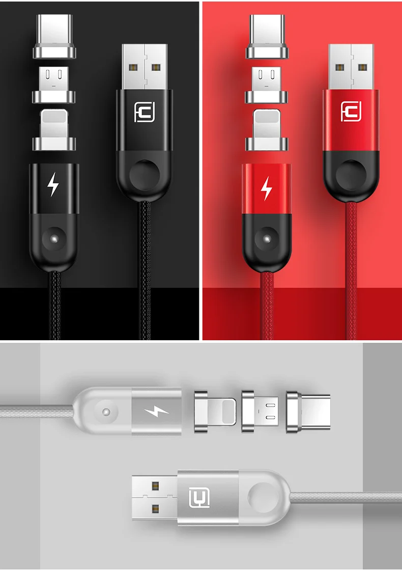 CAFELE usb зарядный кабель для iPhone Micro type C USB кабель для samsung huawei Xiaomi передачи данных Магнитный кабель светодиодный светильник
