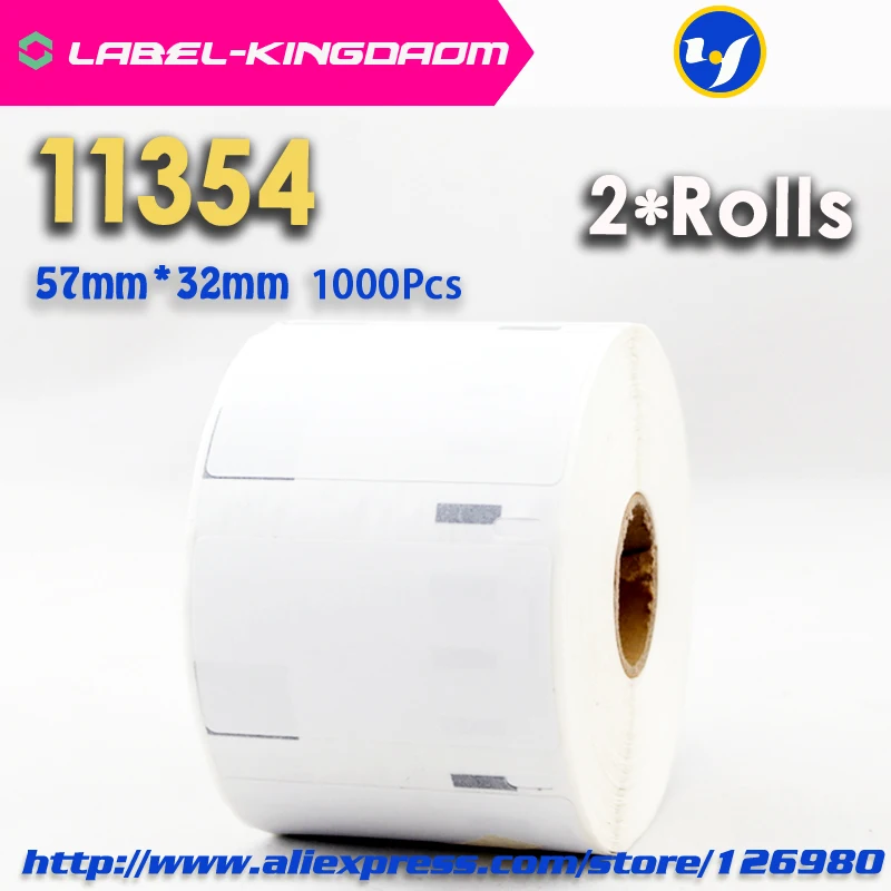 2 совместимые рулоны Dymo 11354 этикетка 57 мм * 32 1000 шт совместим с LabelWriter 400 450 450Turbo Printer