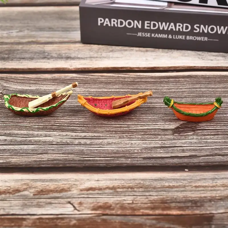 Милые мини лодка и весло смолы украшения микро пейзаж DIY ремесло Домашний Сад