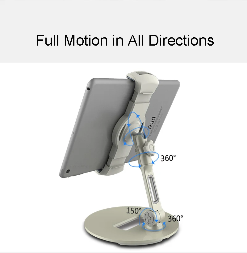 Hyvarwey Full Motion 4,7-12,9 дюймов держатель для планшета Мобильный телефон Смартфон подставка универсальная Складная подставка для ленивого планшета ПК