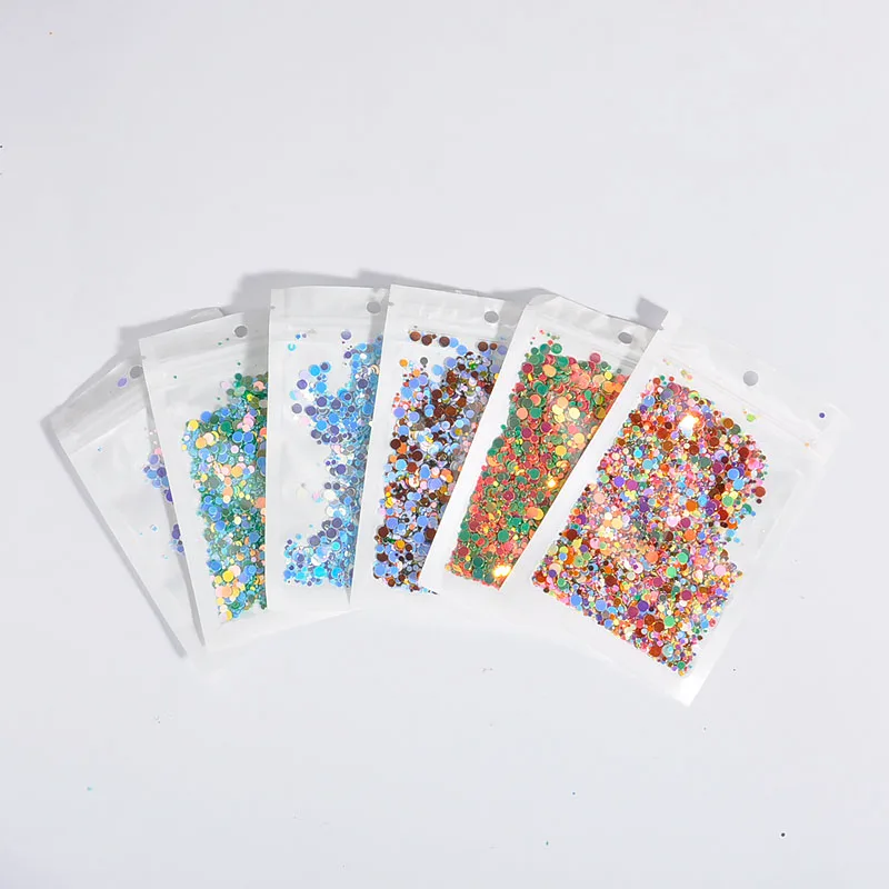 2000 шт./пакет разноцветные 1 4 мм ПВХ плоские в горошек блестки для дизайна ногтей