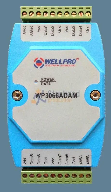 8-канальный изолированный модуль ввода датчика температуры DS18B20 RS485 Modbus RTU