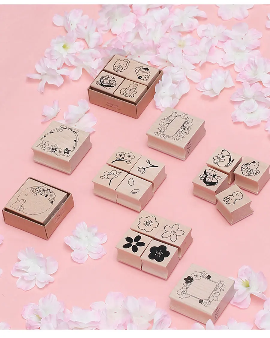 Серия Cherry blossom Деревянный штамп DIY Ремесло Деревянные и резиновые штампы для скрапбукинга канцелярские товары Скрапбукинг Стандартный штамп