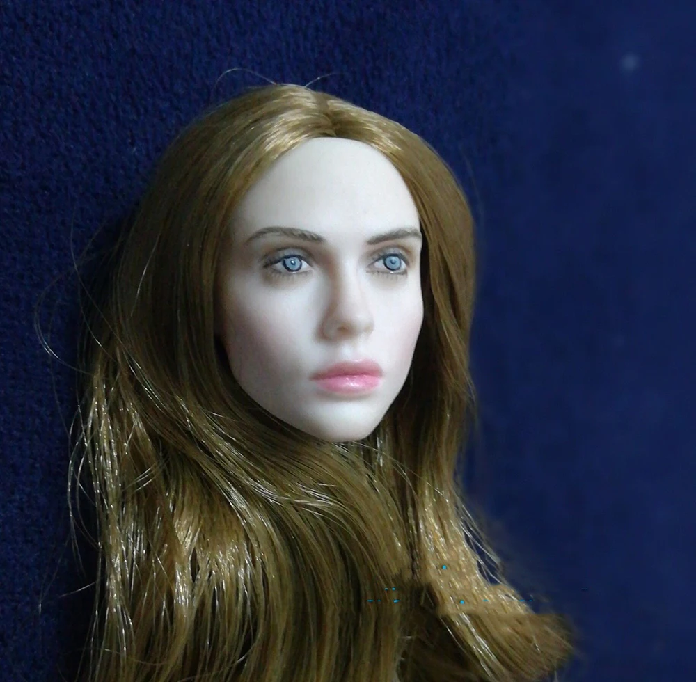 Масштаб 1:6 вилла кофейные волосы бледная голова модель для 12 дюймов Женская