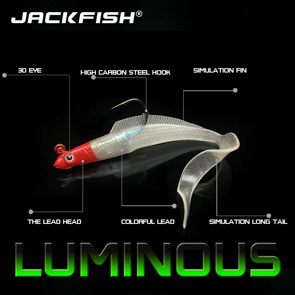 JACKFISH 12CM/8G Soft Lure Wobblers Artificial Silicone Bait Fishing Lure Sea Bass Carp Fishing Lead Spoon Jig Lures Tackle