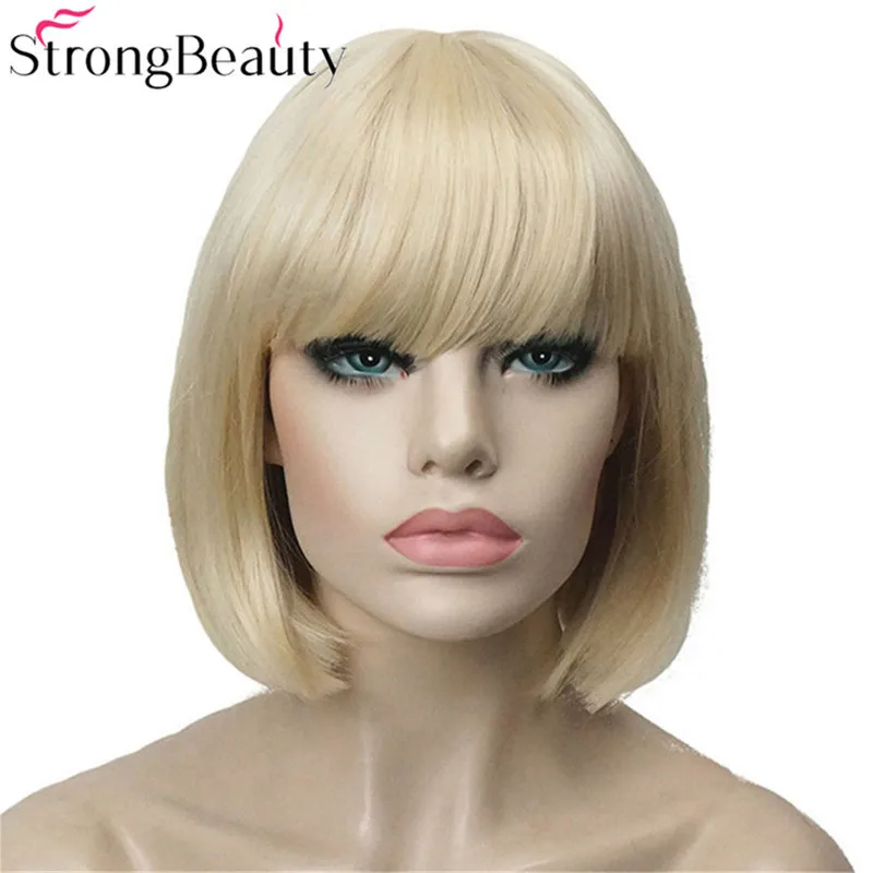 StrongBeauty синтетические короткие прямые парики женские волосы для женщин боб парик