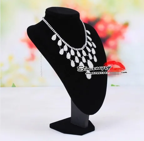 Бесплатная Доставка! Модное черное ожерелье бюст манекен торс используется для