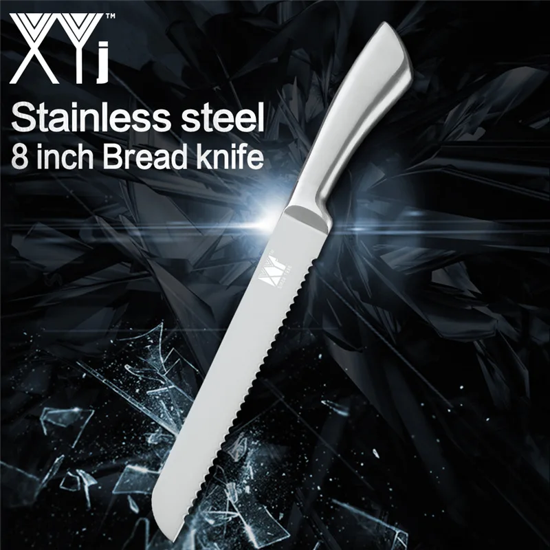 B.8 bread knife XYj нож для приготовления пищи из нержавеющей стали, 6 шт. в наборе, 8 ''7'' 5 ''3,5'', нож для нарезки хлеба Santoku, кухонный аксессуар - Цвет: B.8 bread knife