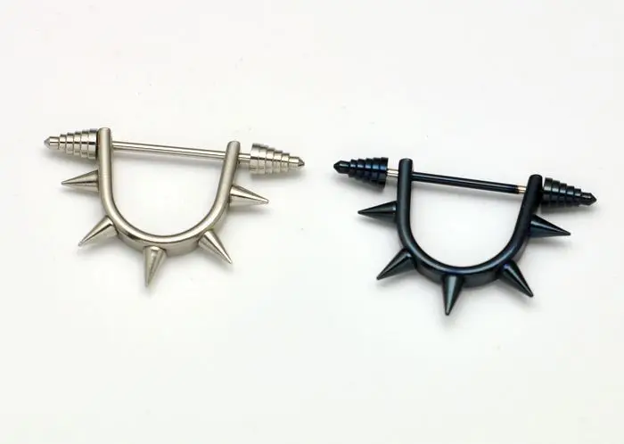 

wholesale titanium steel spike earrings fashion jewelry nipple ring body piercing jewelry