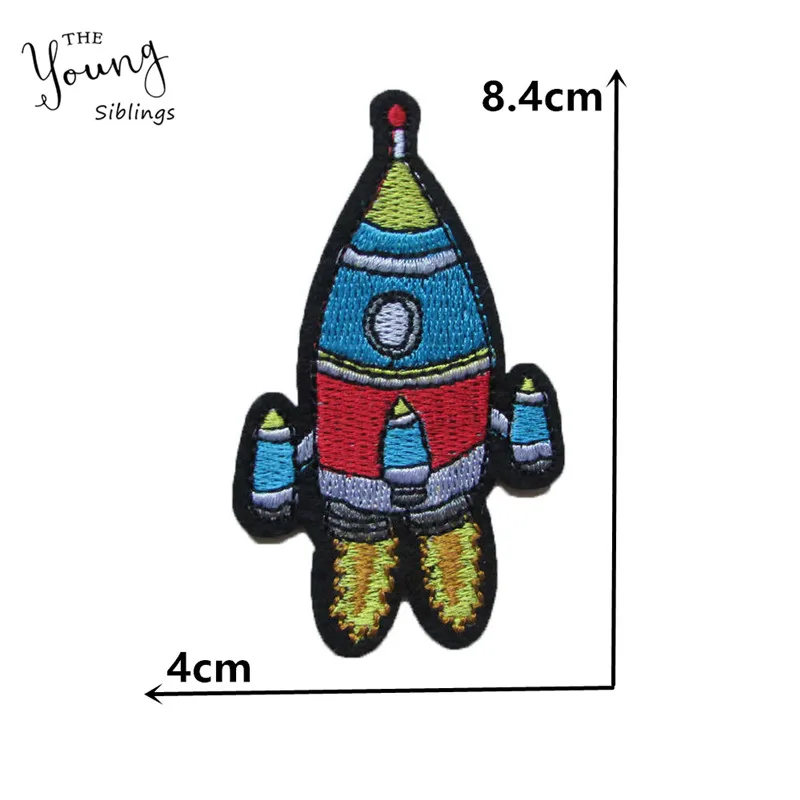 Модный стиль мультфильм ракета номер железа на патчи или сшить ткань стикер