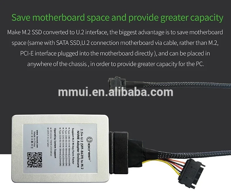 M.2 адаптер M.2 NVMe SSD для PCI-e U.2 SFF-8639 адаптер PCIe M2 конвертер с корпусом кабель для настольного компьютера компонент