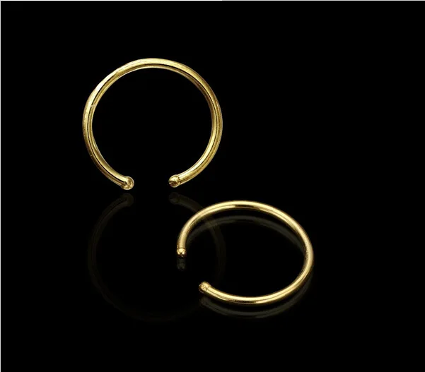 Ноздрю 925 стерлингового серебра Нос Хооп Кольца Клип На кольцо стад Тела