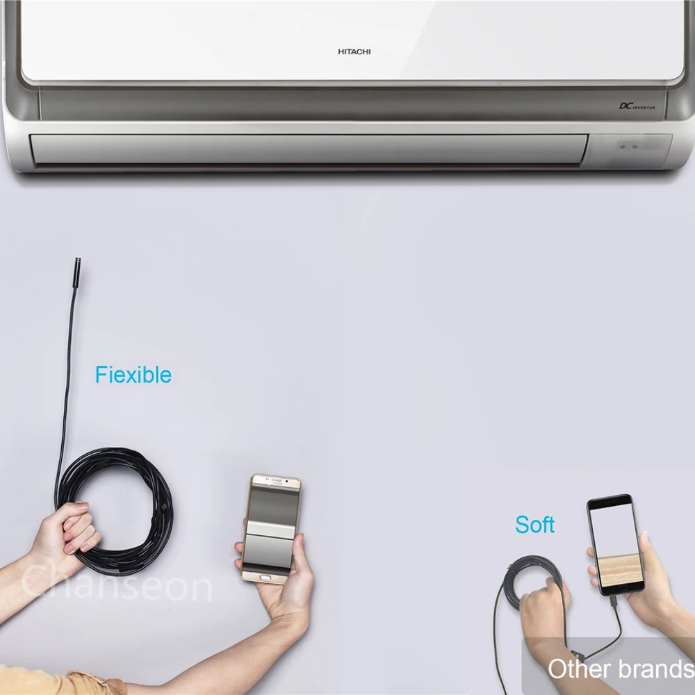 Chanseon Wifi эндоскоп камера для Iphone HD 8 мм Android IOS бороскоп Водонепроницаемая жесткая трубка инспекционная мини эндоскоп камера