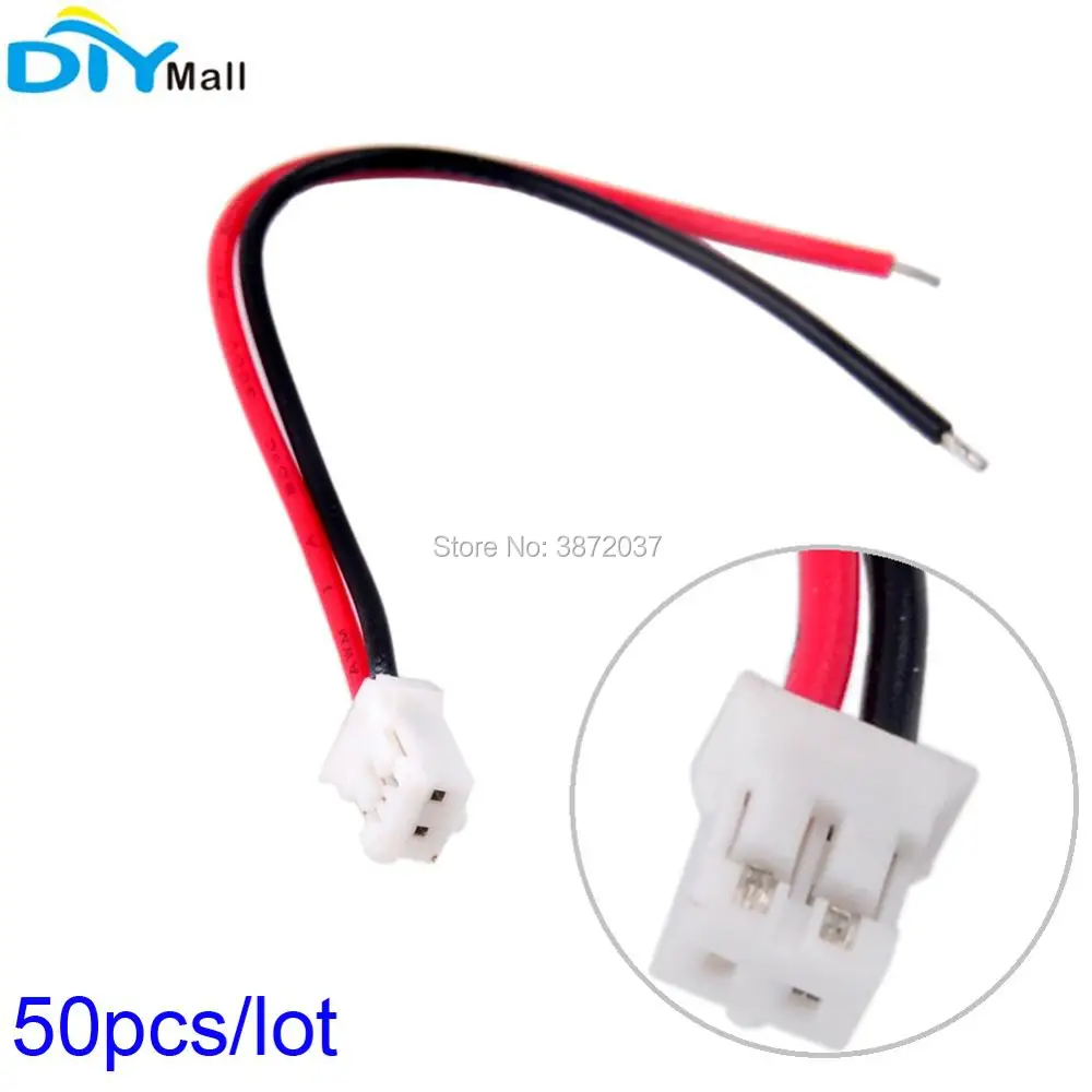 

50pcs/lot UL1007-26AWG JST-PH2.0mm 2P 2Pin Plug Terminal Cable Electronic Wire for LoRa32u4 Module ESP32 OLED LoRa Board