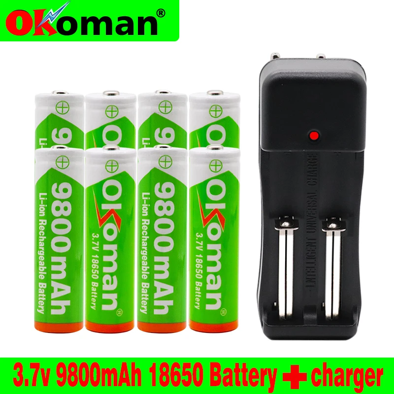 Большая емкость 18650 аккумуляторная батарея 3 7 V 9800mAh литий ионный аккумулятор с
