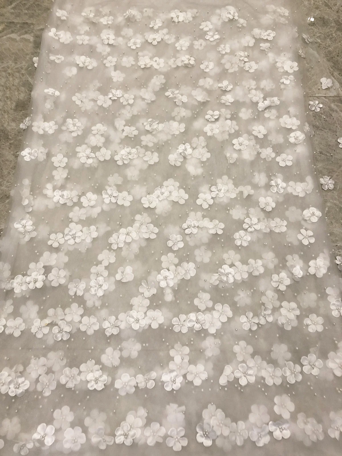 Нигерийская кружевная ткань с бисером 2019 Высококачественная африканская 3D