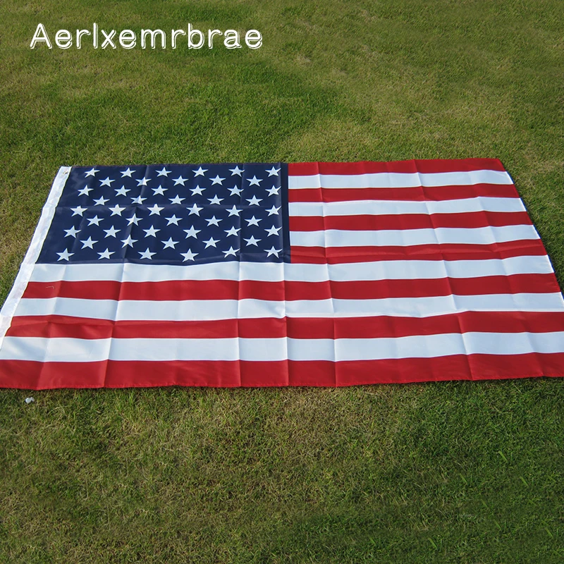 aerxemrbrae flag150x90см флаг США Высокое качество двухсторонний Печатный полиэстер американский флаг втулки флаг США