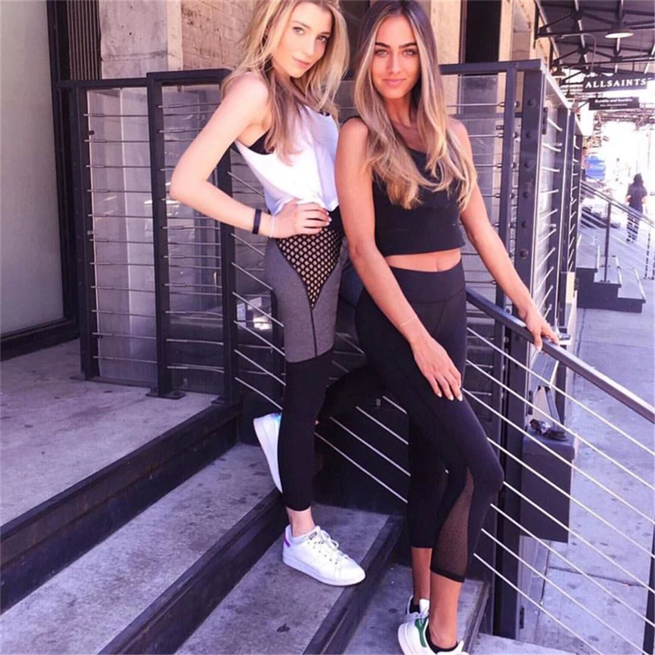 2018 спортивные Леггинсы для женщин фитнес высокий эластичный лоскутный пояс