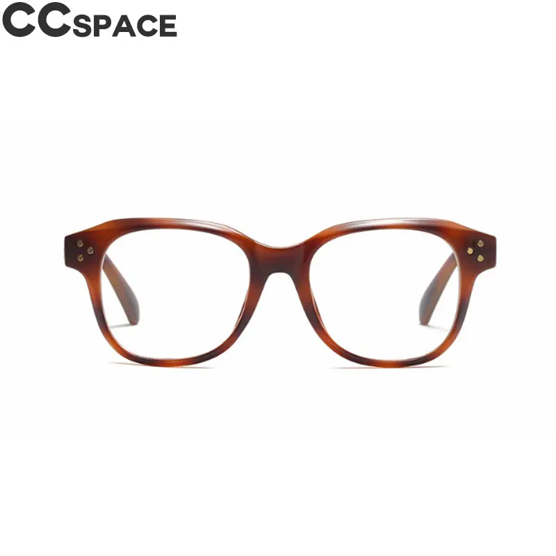 Оправа для очков с заклепками "кошачий глаз" для женщин в стиле ретро CCSPACE брендовые дизайнерские оптические модные компьютерные очки 45626 - Цвет оправы: C13 leopard clear