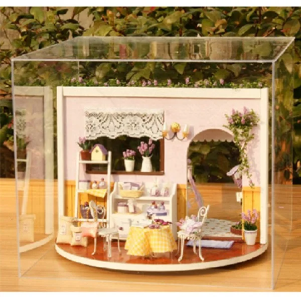 DIY Лавандовая история вращающаяся деревянная ручная работа миниатюрная сборка