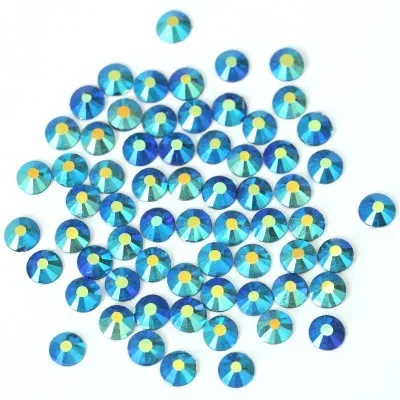 Color AB Glue on Glitter Flatback Glass Crystal Non Hot fix rhinestone For Gymnastics Clothes Shoes 3D Nail Art Decoration
