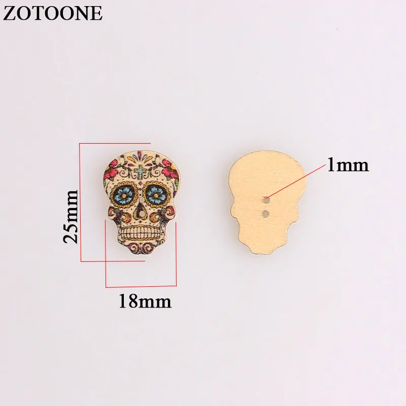 Модные деревянные пуговицы ZOTOONE с черепом для шитья скрапбукинга случайных
