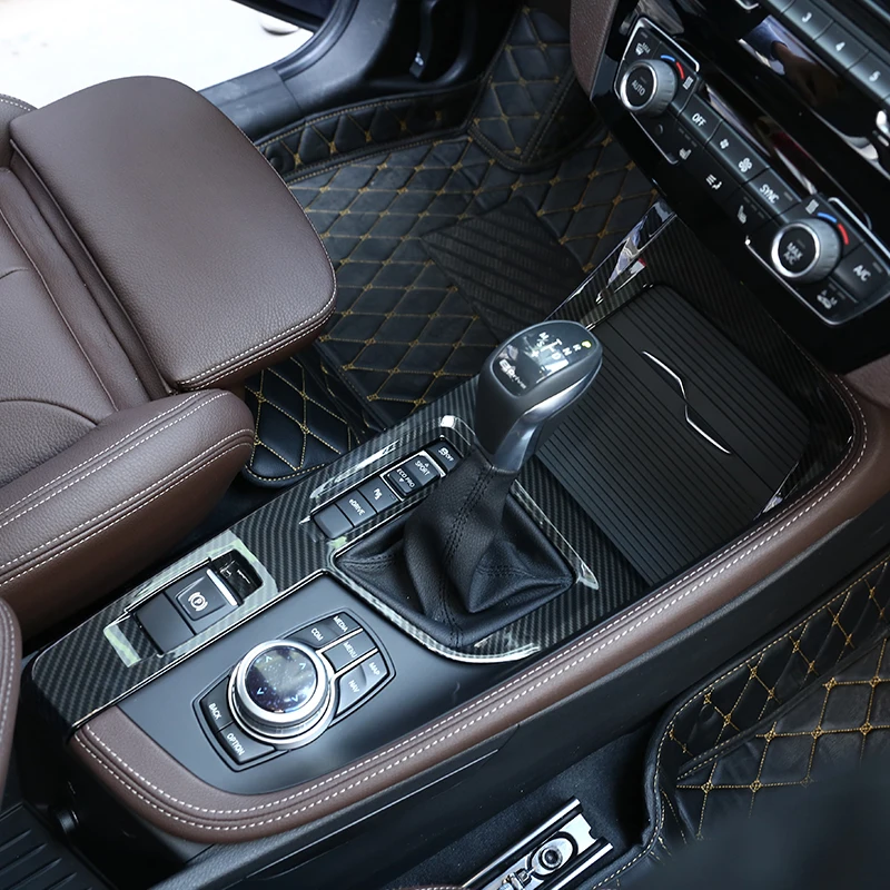 Carbon Fiber For BMW X1 F48 2016-2019 ABS Center Console Decoration Frame Cover Trim X2 F47 2018 for Left Hand Driver | Автомобили и