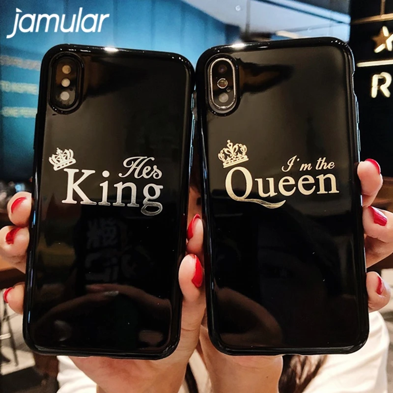 Чехол для телефона с изображением мультяшной короны, королевы, для iPhone XR, XS, MAX, 7, 8 Plus, мягкая задняя крышка для iPhone 6, 6s, силиконовый чехол для пары