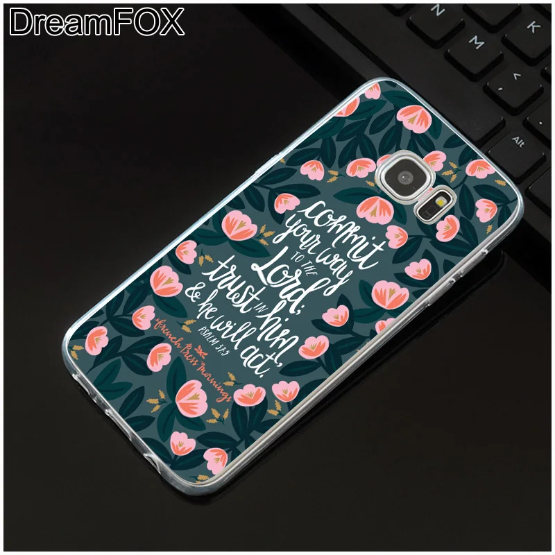 DREAMFOX M066 Bible Verse Phone Soft TPU Silicone Cover Case For Samsung Galaxy S5 S6 S7 S8 S9 S10 5G S10E Lite Edge Plus |