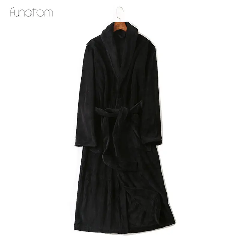 Длинный теплый коралловый флисовый зимний халат для женщин и мужчин мягкий