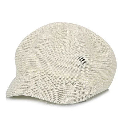 Beige Шляпа канотье женские кепки Весна и лето женская Соломенная вязаная соломенная шляпа восьмиугольная Шляпа Сплошной Цвет прохладный дышащий козырек солнцезащитная Кепка Женская Повседневная Кепка s - Цвет: Beige
