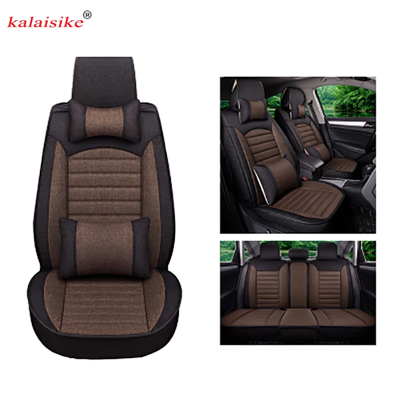 

Универсальные автомобильные Чехлы Kalaisike из льна для Besturn всех моделей B90 X40 B50 B30 B70 X80 автомобильные аксессуары автостайлинг