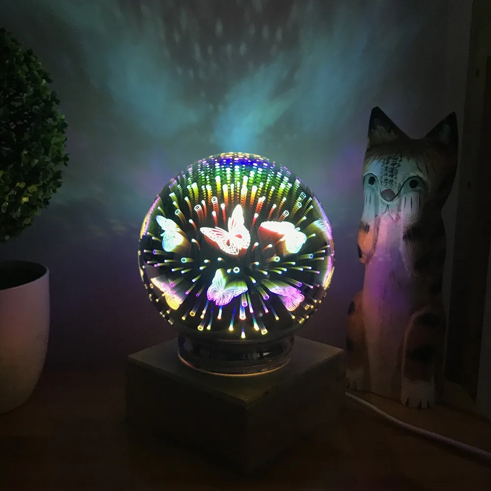 2018 Новая высококачественная usb зарядка СВЕТОДИОДНЫЙ Красочный 3D волшебная лампа