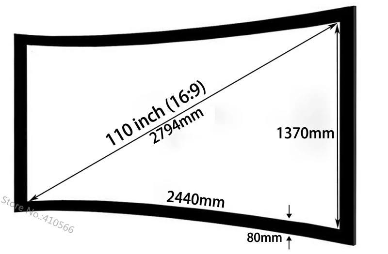 3d-проекционный экран с отличным изображением 110 дюйма встроенная фиксированная
