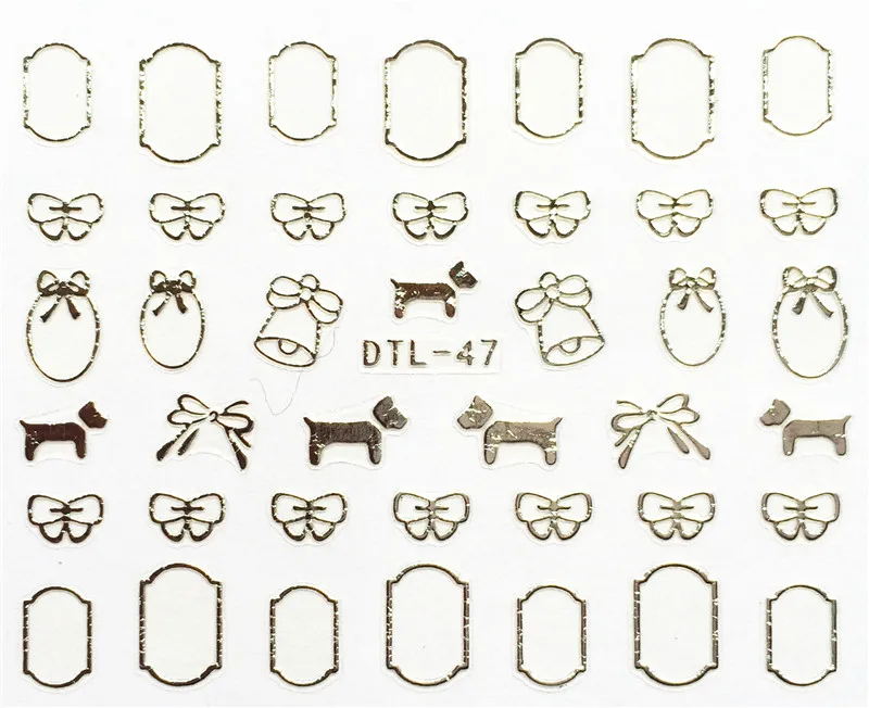 $1.5=10pcs/lot DTL37-53 Silver Fashion 1Sheet 3D Snowflake Design Tips Nail Art Nails Stickers Decals DIY Decorations |
