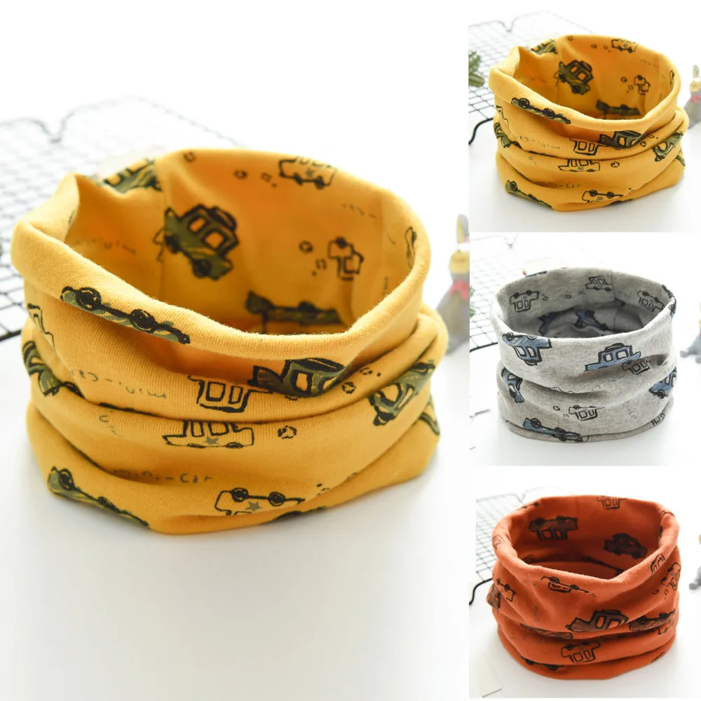 Новинка Осень-зима 2019 шарф для мальчиков и девочек с мультяшным автомобилем