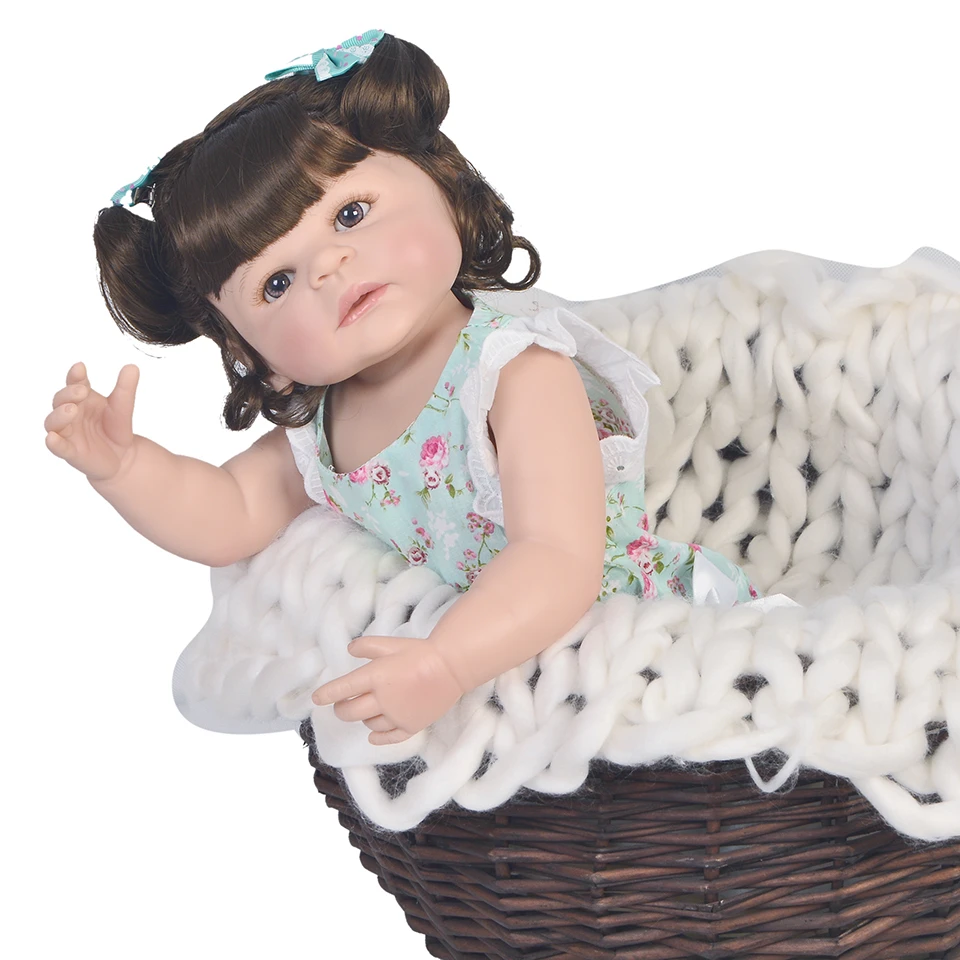

55cm Full Body Silicone Reborn Baby Doll Toys For Girls bebe Bonecas reborn toddler Princess newborn Babies Present Gift