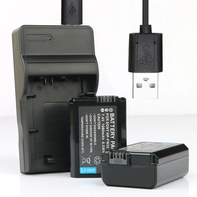 LANFULANG NP-FW50 NP FW50 Камера Батарея (2 штуки в упаковке) и Зарядное устройство для Sony ILCE-7