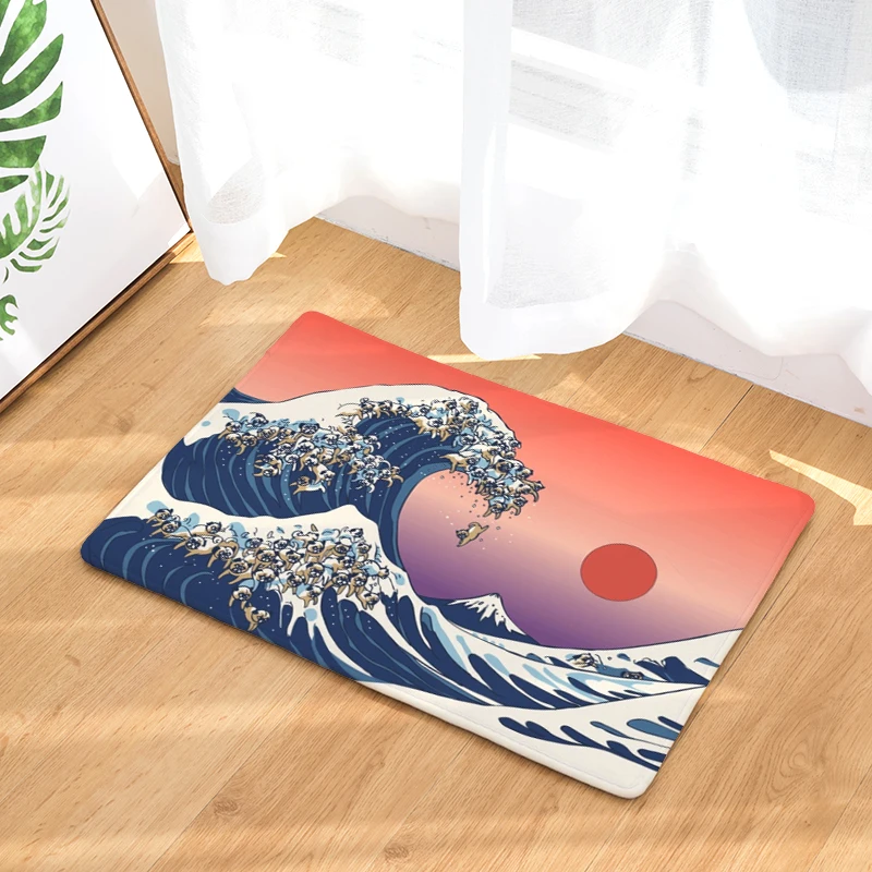 Модные коврики с мультяшным принтом Противоскользящие для ванной кухни домашние