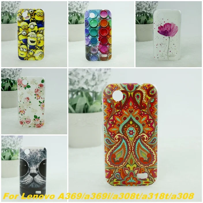 YOUNUO Новый lenovo A369 A369i Чехол Цветные Живопись для a308t a318t a369t a308 Случае Бесплатная