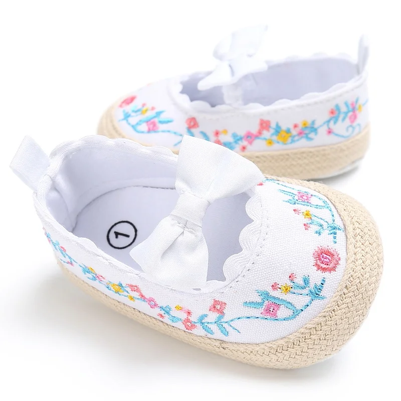 

Newborn Baby Girls Shoes Princess Cute Mary Jane Bow First Walkers Crib Bebe Soft Soled Anti-Slip Kids Shoes White