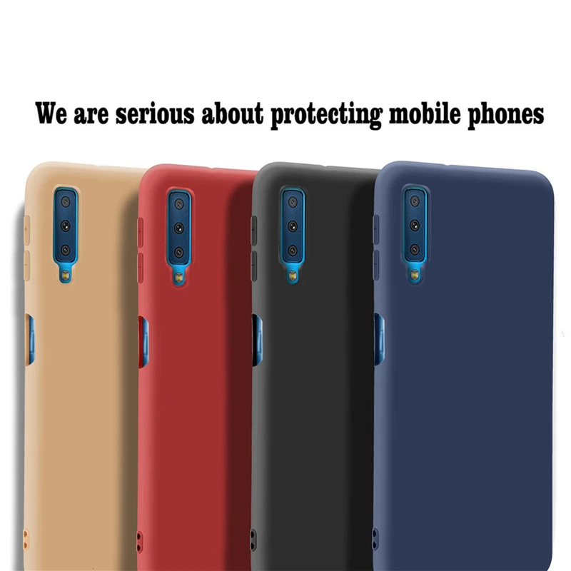 Чехол для Samsung Galaxy A7 2018 мягкий жидкий силиконовый чехол из ТПУ и микрофибры CaseA750