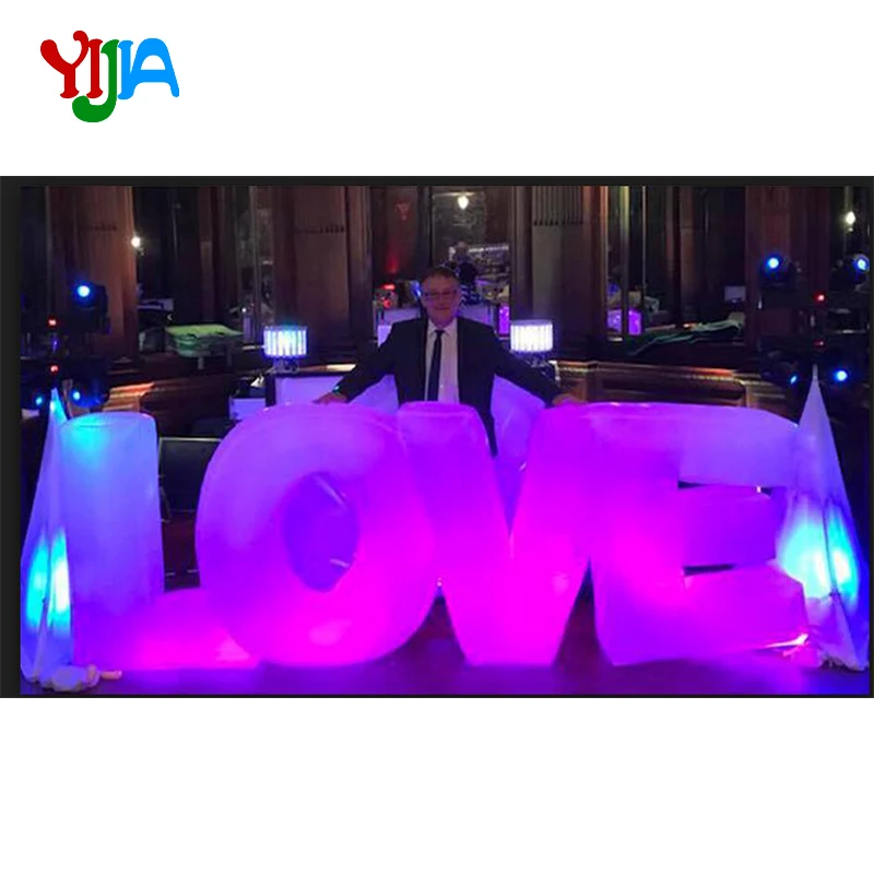 Красивая романтическая гигантская надувная надпись LOVE со светодиодный Ной