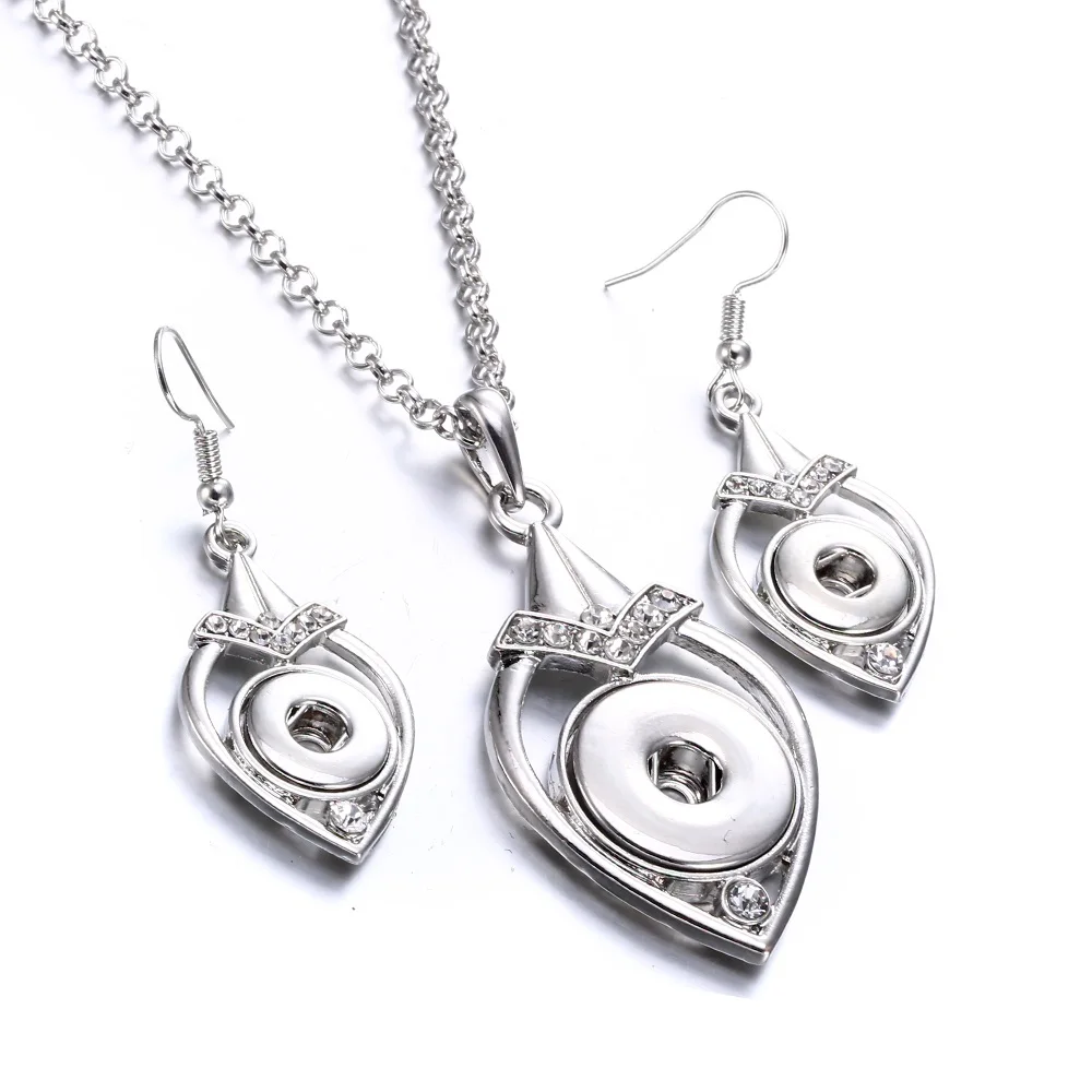 2018 новый ювелирный набор оснастки винтажное 18 мм ожерелье с кнопкой и 12 Серьги