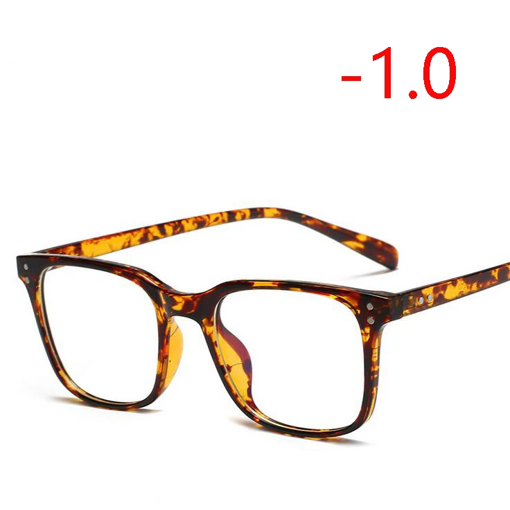 Myopia 100 1,56, асферические линзы, очки по рецепту, для женщин и мужчин, Ретро стиль, Rice Nail TR90, квадратные очки для близорукости, черная оправа, 0~-4,0 - Цвет оправы: Myopia 100