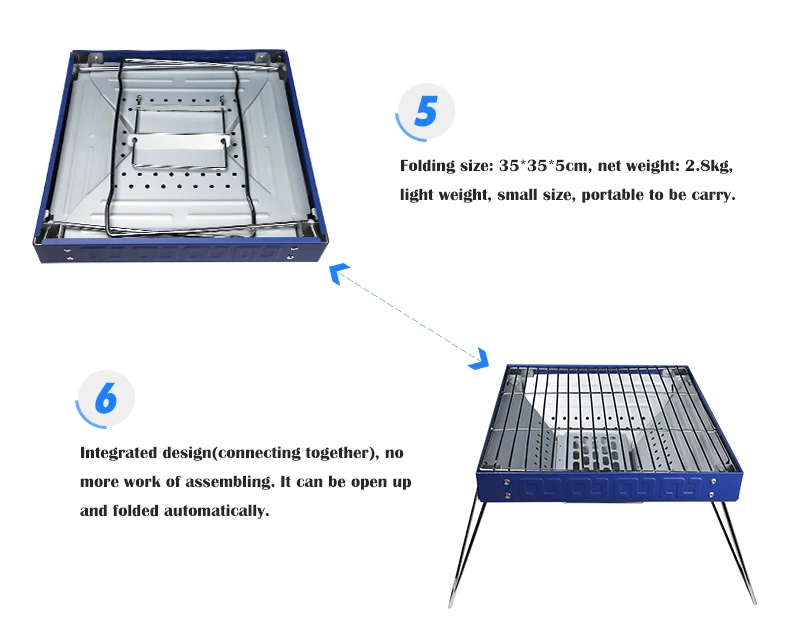 Портативный гриль для барбекю с древесным углем складной домашний карбоновый